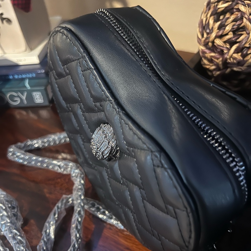 Kurt Geiger Black Quilted Heart Crossbody Bag BRAND NEW - Picture 3 of 12